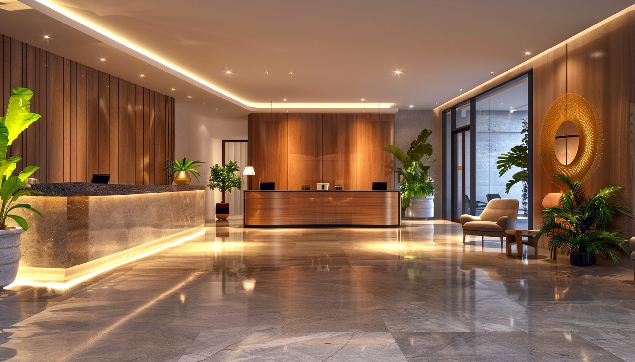 3d rendering Beautiful modern hotel and office